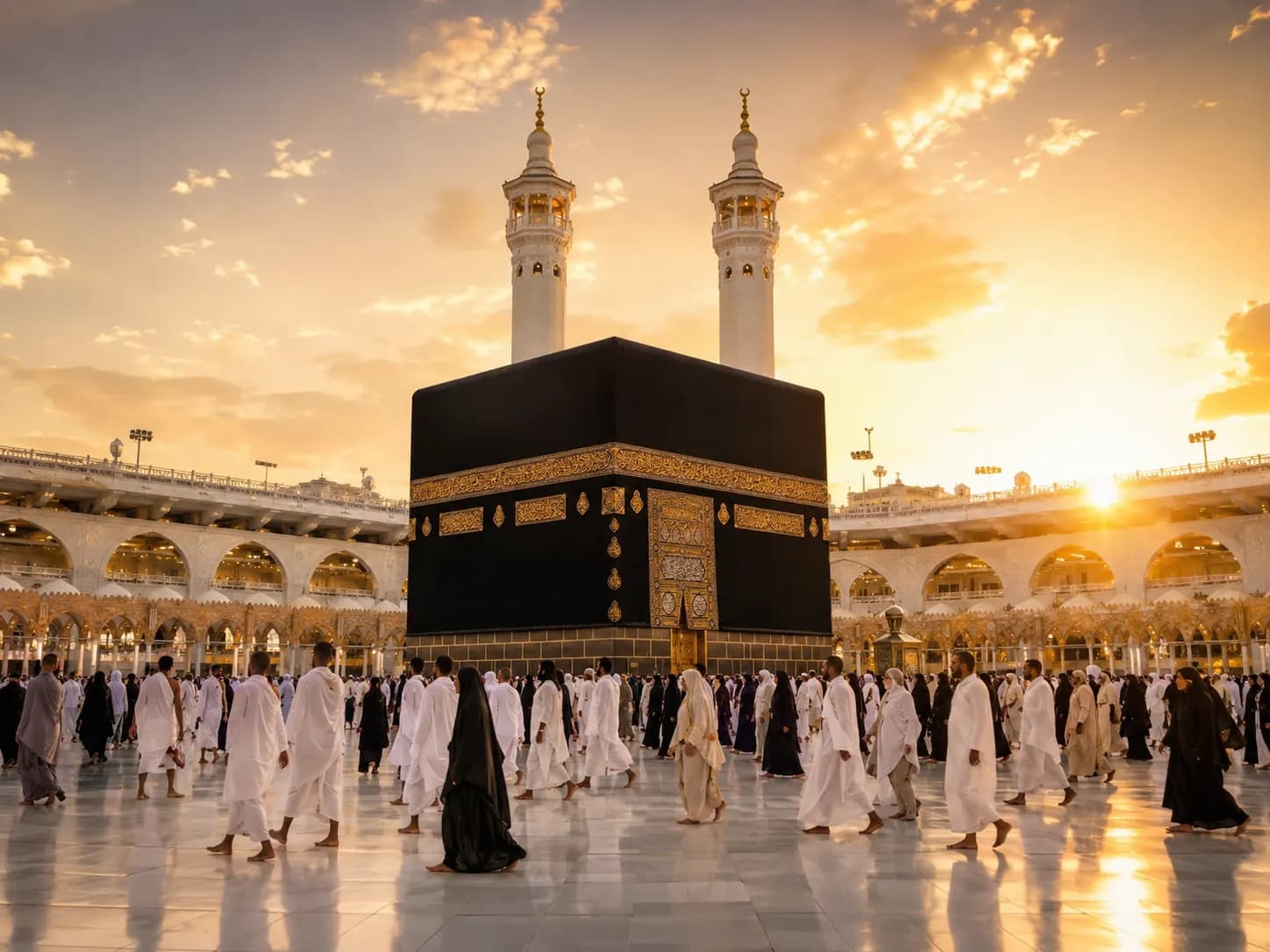 صورة تعبيرية لمعتمرين حول الكعبة